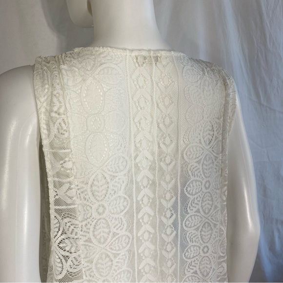 Free People Olivia Sheer Lace Mini Ivory Layering Dress - Picture 5 of 9